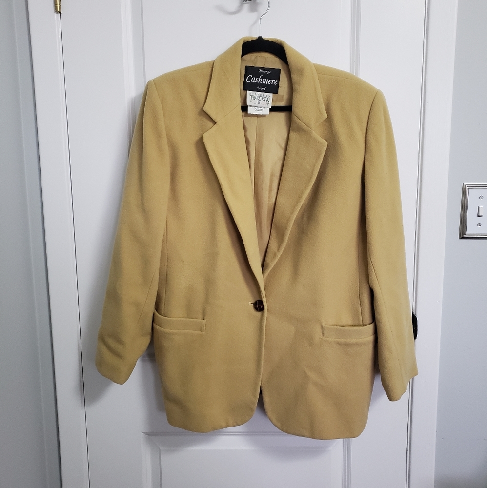NORTHERN TRADITIONS Tan Cashmere & Wool Blazer Jacket